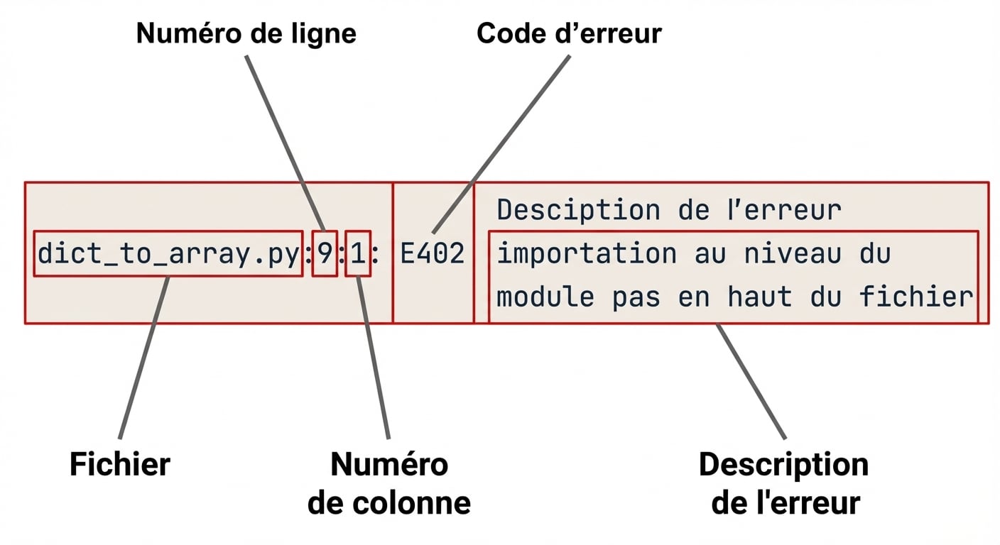 sortie d'erreur pycodestyle