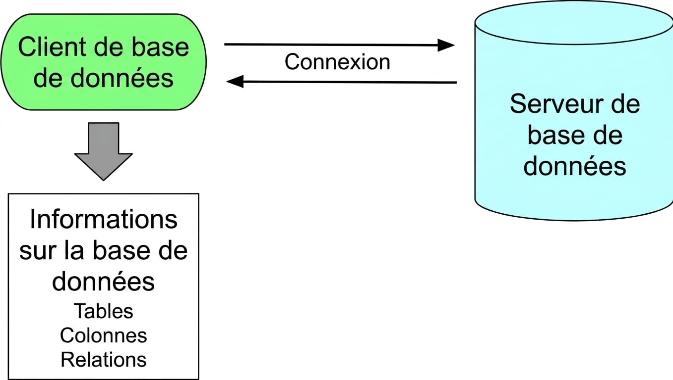 Le client de base de données se connecte au serveur