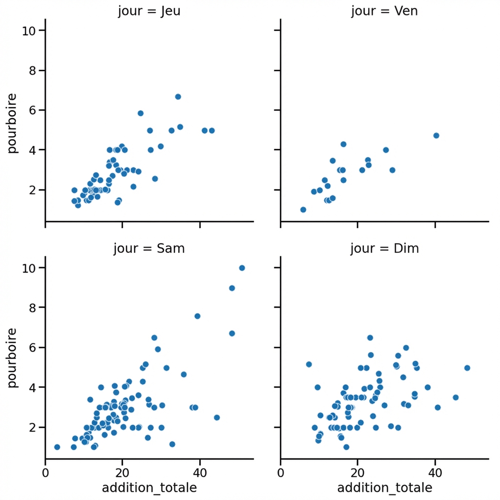 Graphique de dispersion avec sous-graphes de jours ordonnés