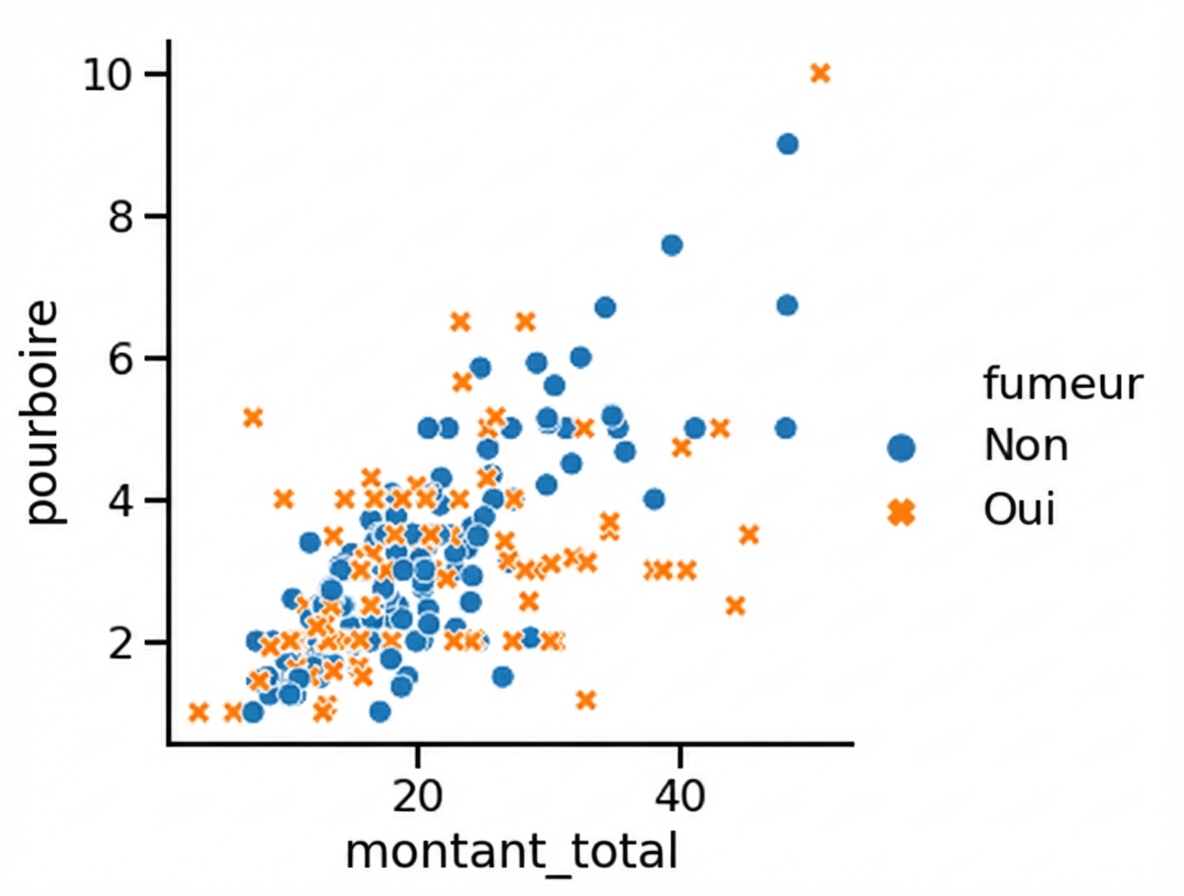 Graphique de dispersion dont la couleur et le style varient