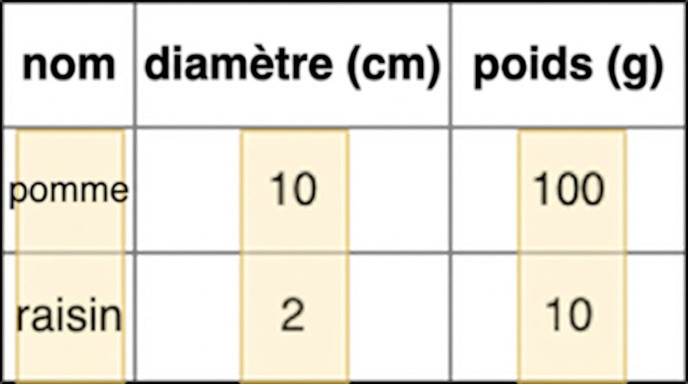 Exemple de stockage orienté colonnes