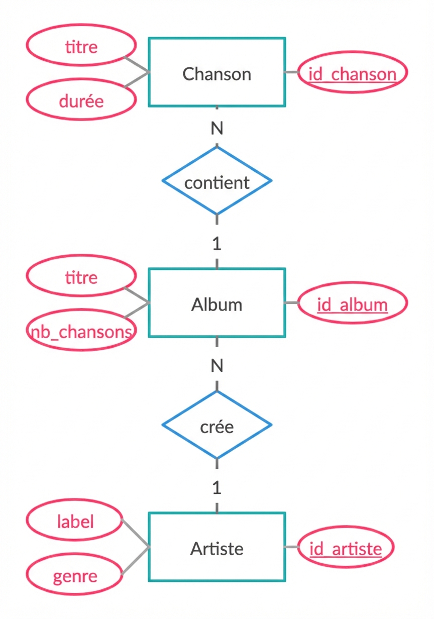 ER diagram of song example