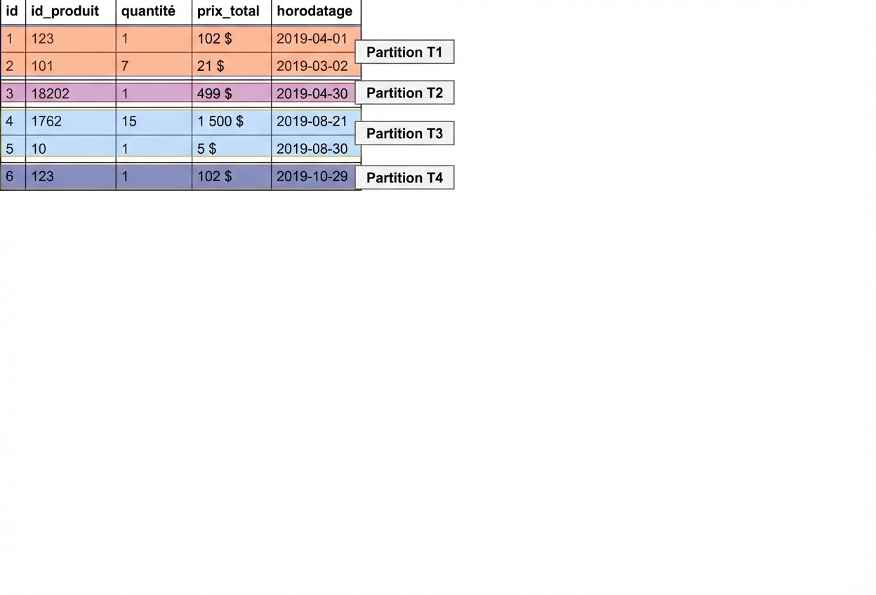 Horizontal partitioning: example