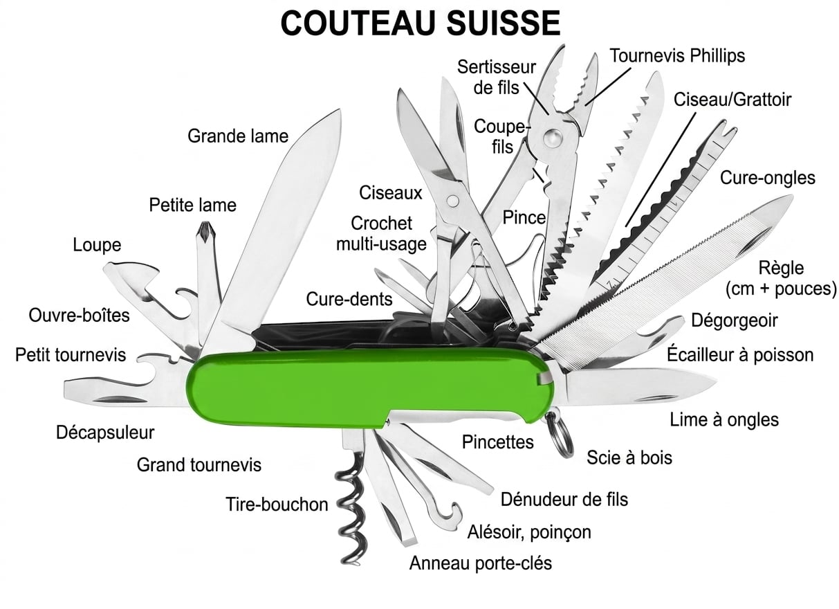 Un couteau suisse vert