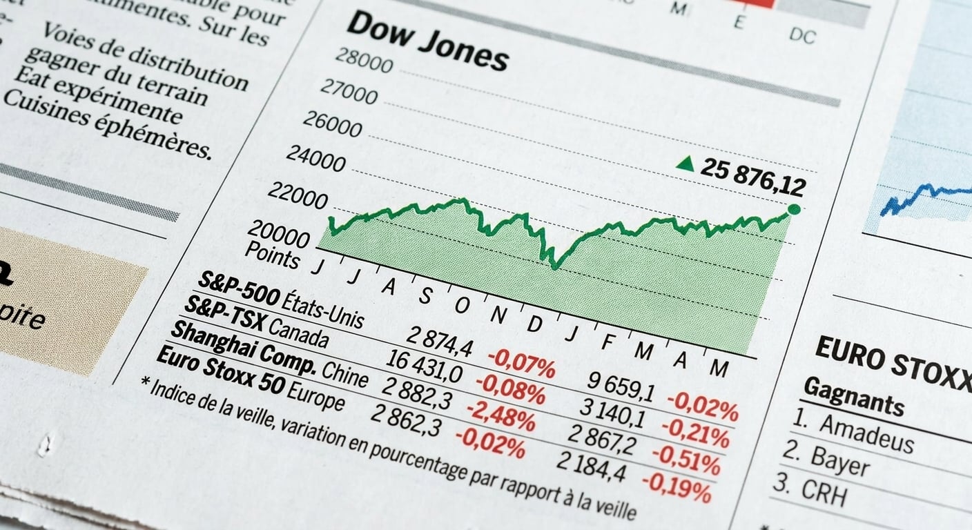 Image d'un journal avec le graphique Dow Jones