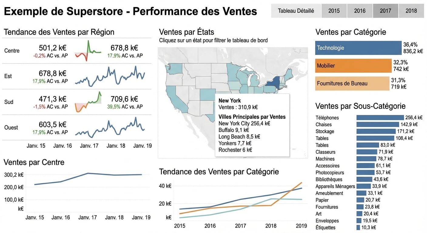 Tableau de bord des performances du magasin