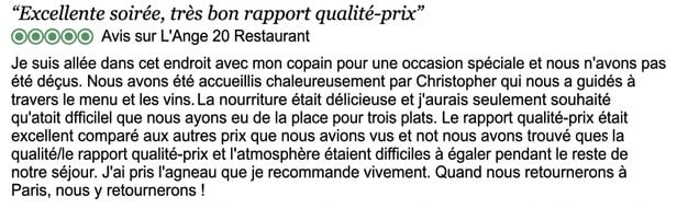 Exemple de données d’évaluation