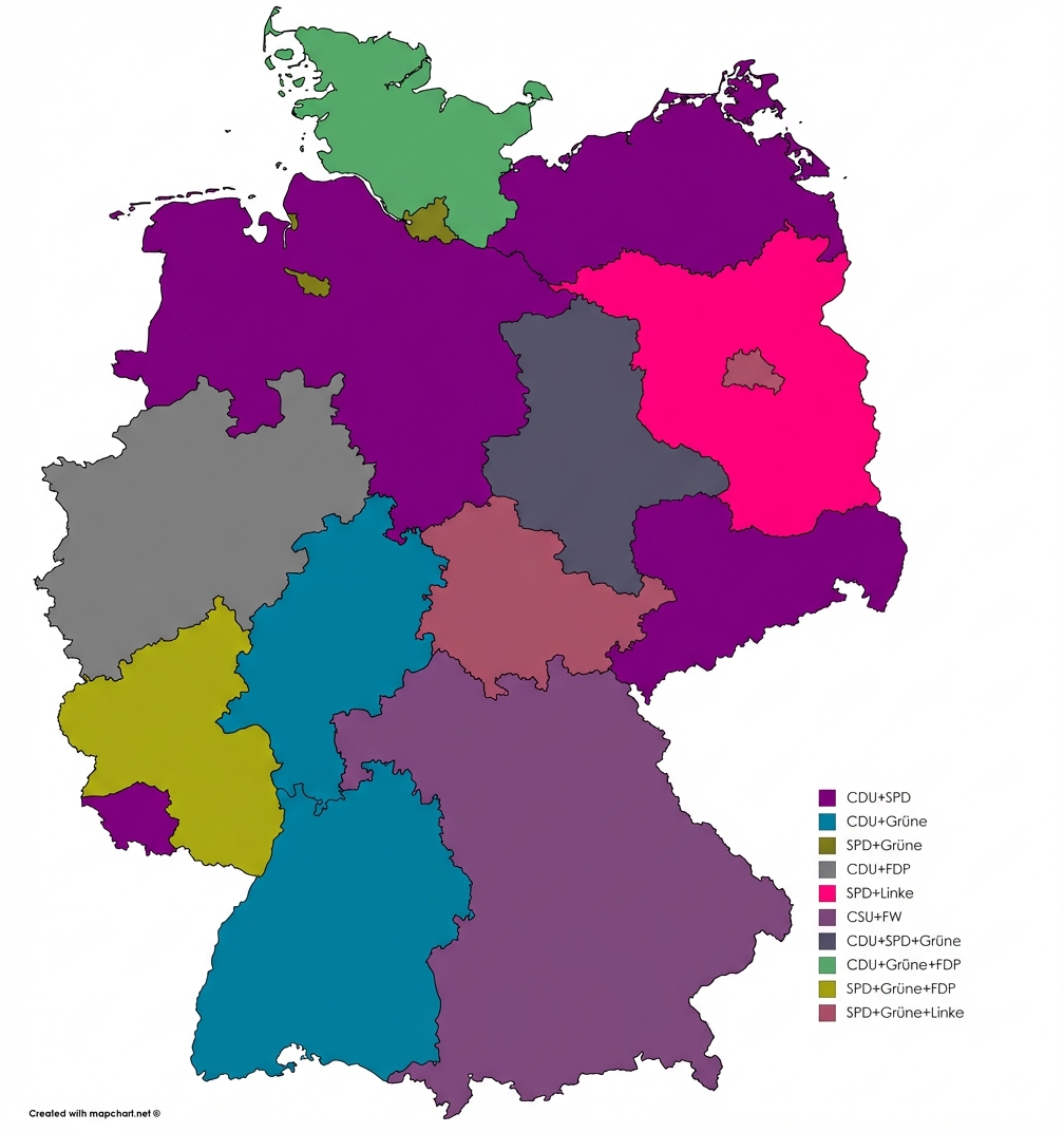 Carte des sièges du Conseil fédéral allemand sans parasites