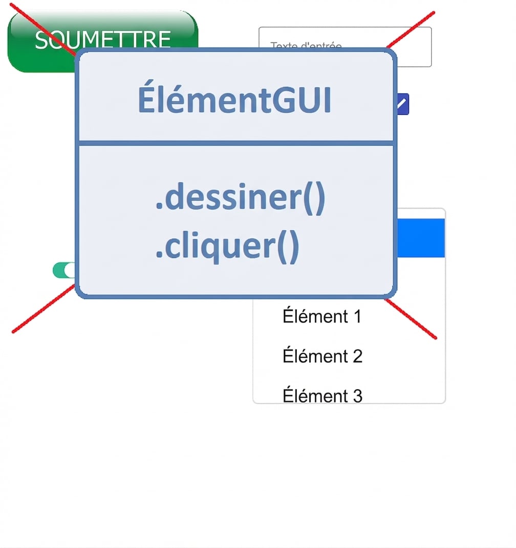 n’utilisez pas divers éléments d’interface