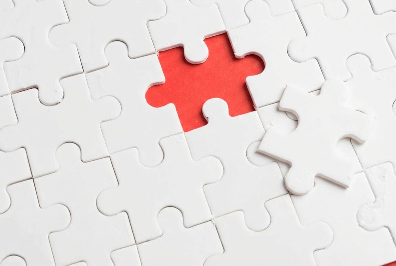 Puzzle avec une pièce manquante