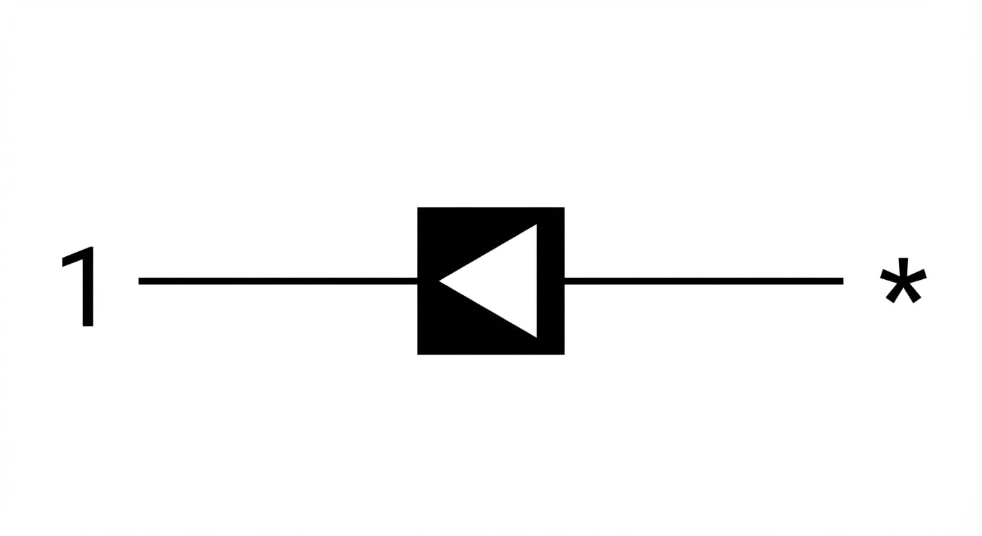 relation plusieurs‑à‑un