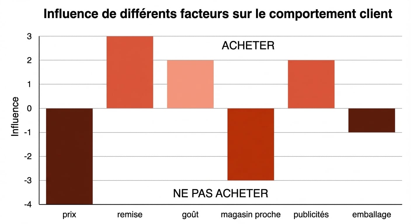 diagrammes en barres montrant l’importance négative et positive de certaines variables