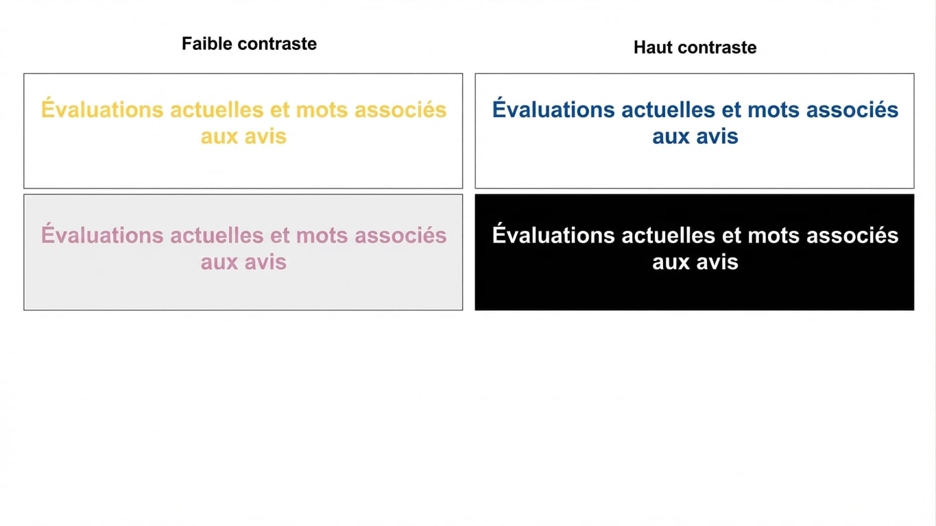 diapositives avec contraste élevé et faible contraste
