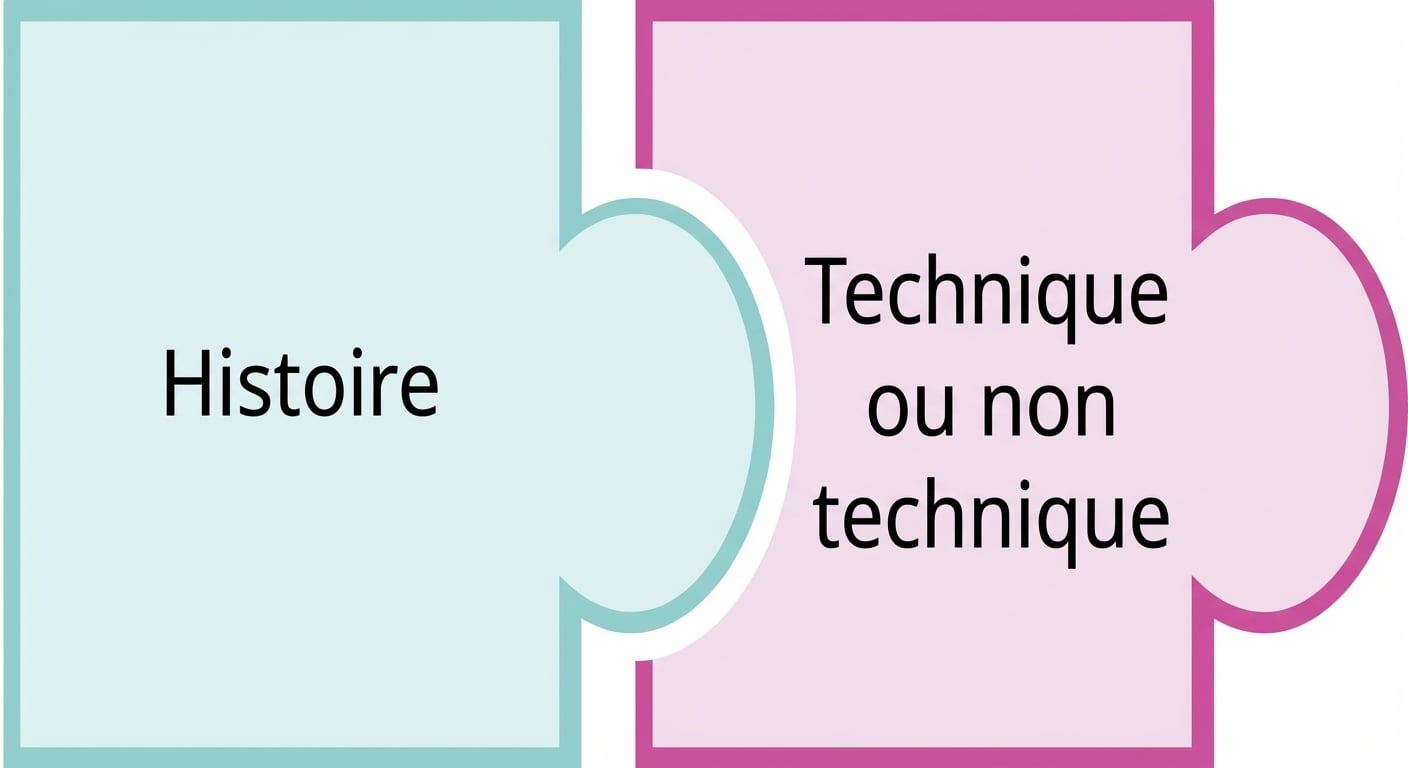 Pièce de puzzle avec le tech ou le non-tech