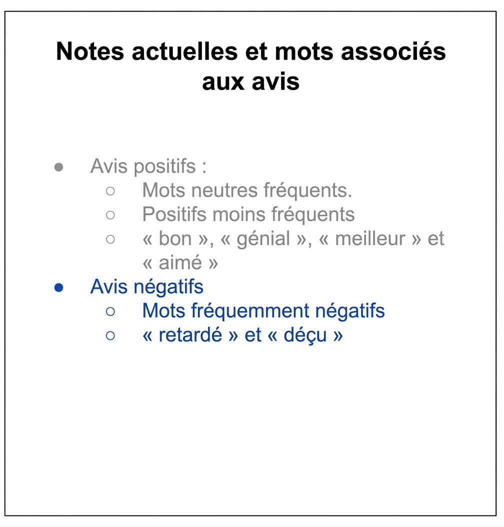 texte avec un point de puce en gris et les autres en bleu