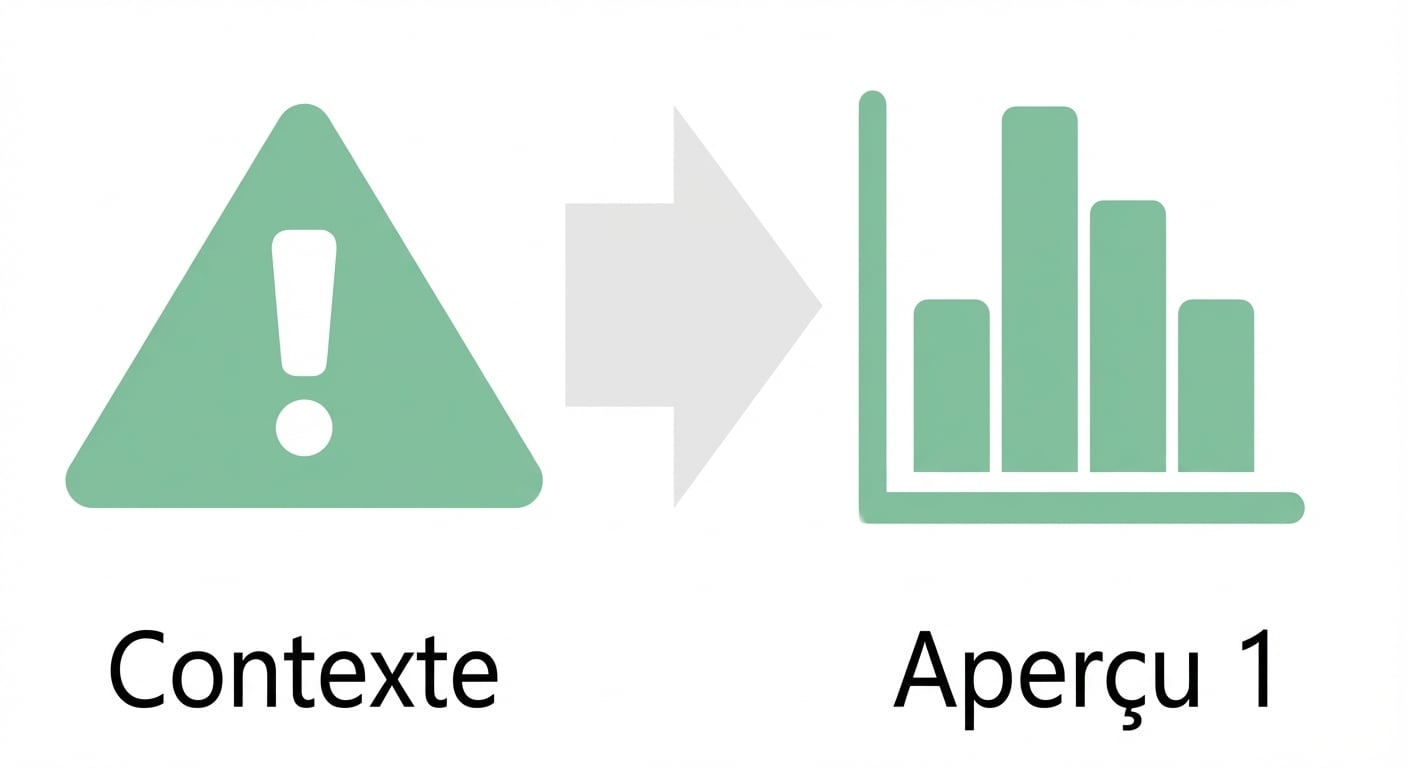 triangle d’arrière-plan sur le côté et flèche à droite menant vers un graphique d’insight