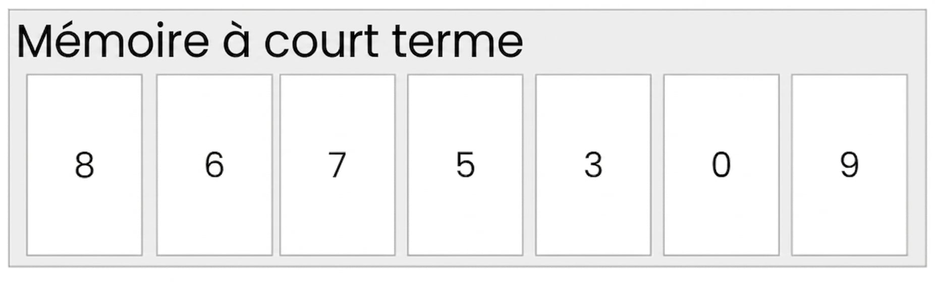 Les humains peuvent retenir 7 (plus ou moins deux) éléments d'information dans leur mémoire à court terme