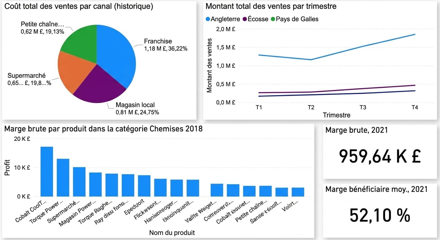 Un exemple de tableau de bord présentant une charge cognitive élevée