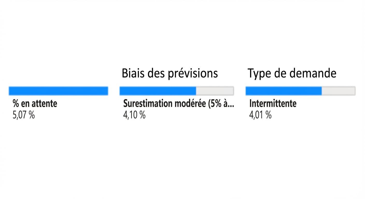 Un nœud enfant du deuxième niveau, variable Type de demande, et le pourcentage associé de commandes en backorder.