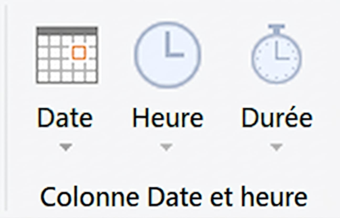 A screen shot showing the date transformation option in Power Query
