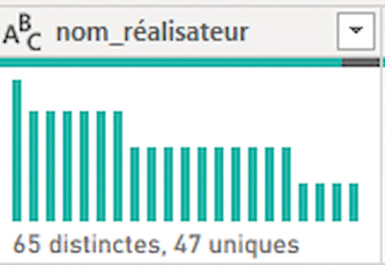Une capture d’écran montrant le résultat de la fonctionnalité de distribution des colonnes.
