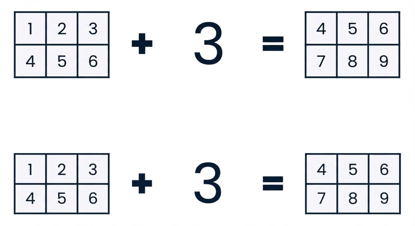 Graphique du nombre trois ajouté à tous les éléments d’un tableau