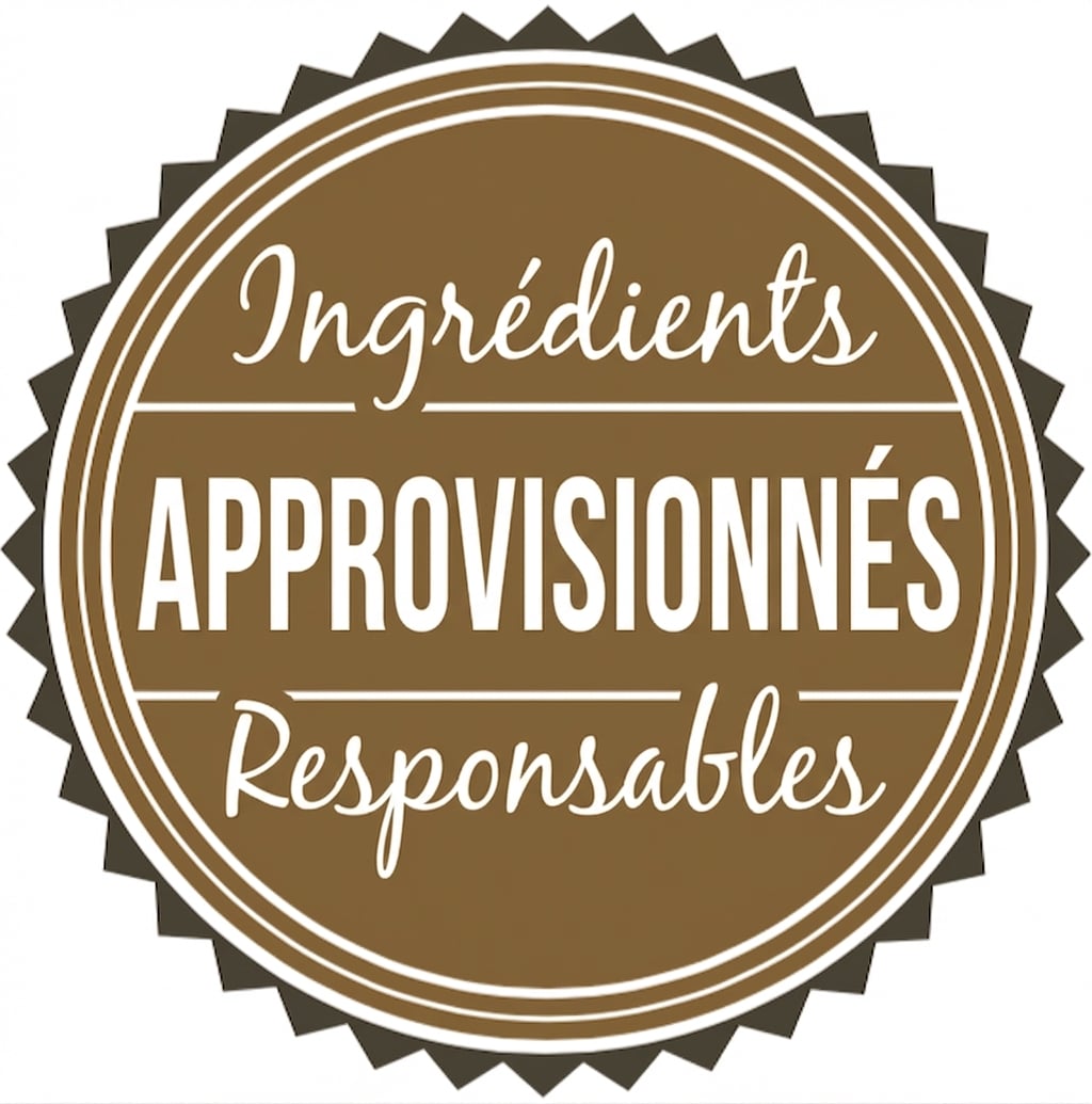 Un logo avec la phrase « Responsibly Sourced Ingredients ».