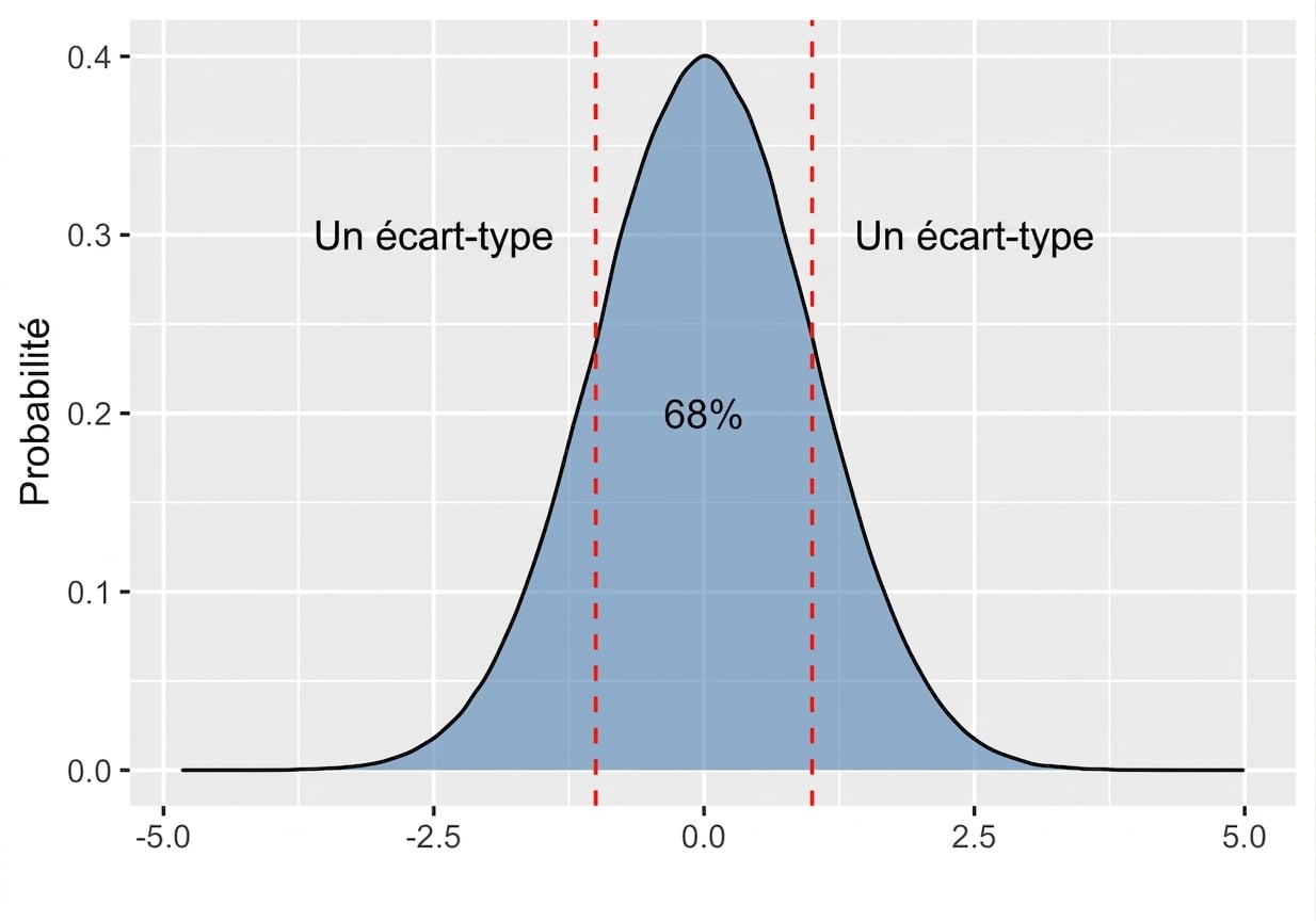 Normal distribution with area between plus minus one standard deviation labeled as 68 percent.png