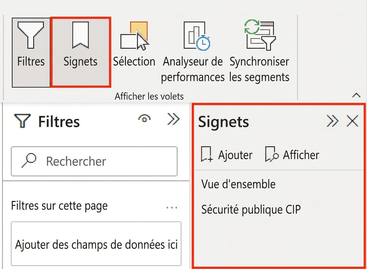 Le navigateur de signets, y compris son activation