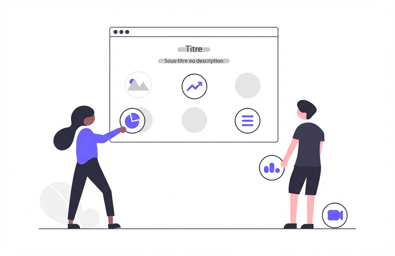 Illustration de deux personnes combinant différents types de données