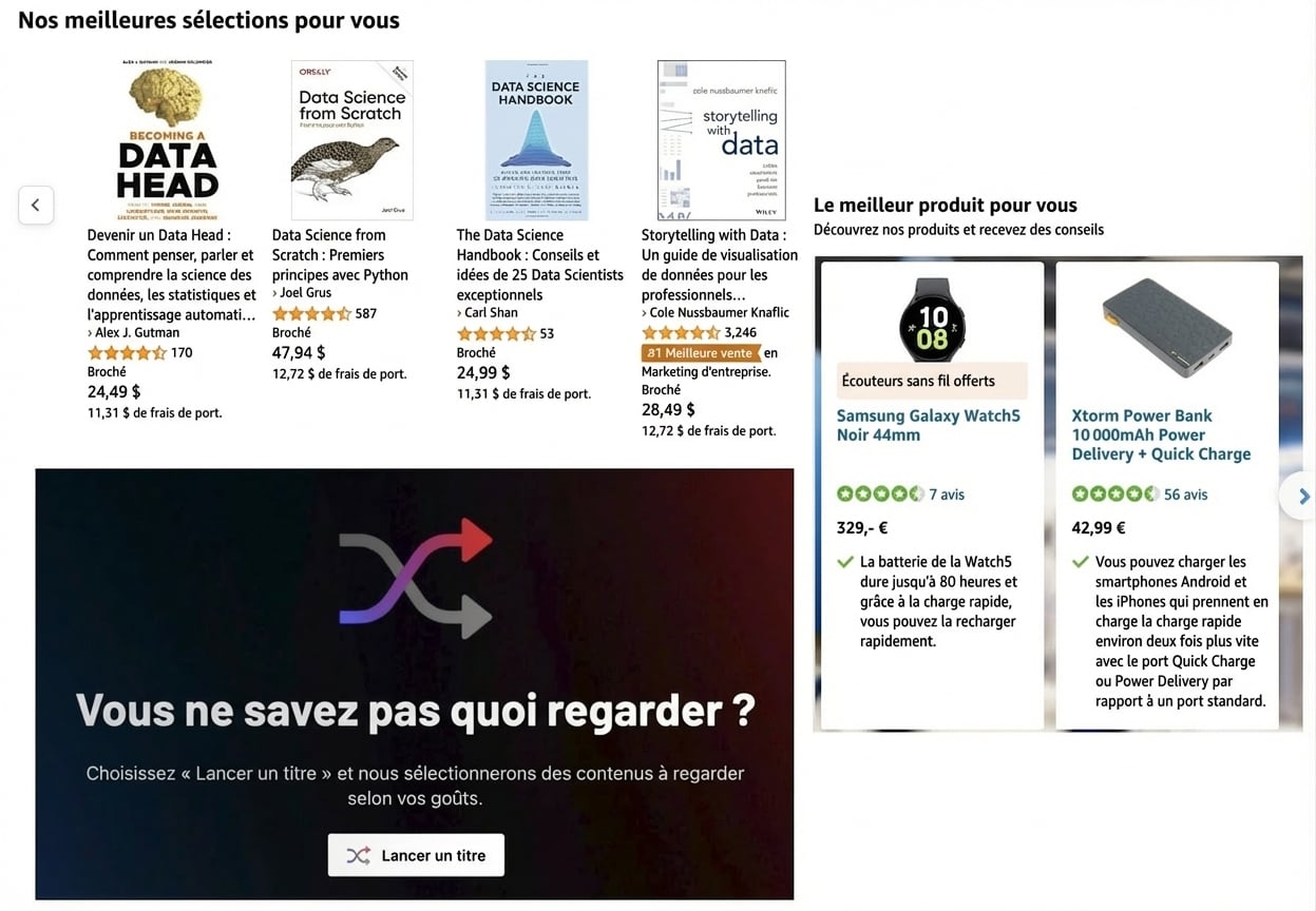 Exemples de moteurs de recommandation