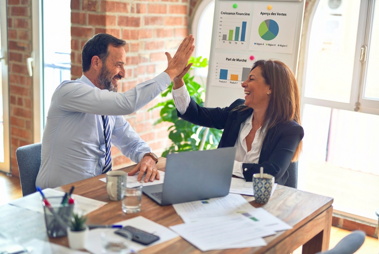 deux hommes d’affaires se congratulent