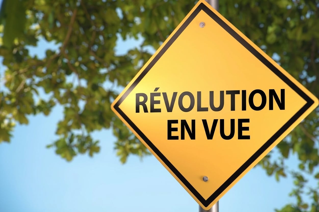 Un panneau indiquant changement décisif à venir
