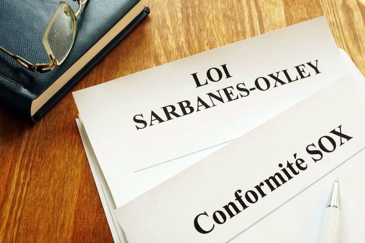 Des documents portant la mention Sarbanes-Oxley Act et SOX Compliance