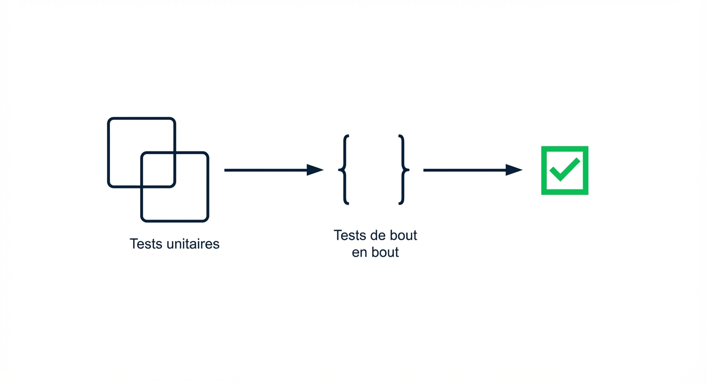 Cadre typique de validation d’un pipeline de données, incluant tests unitaires et de bout en bout.