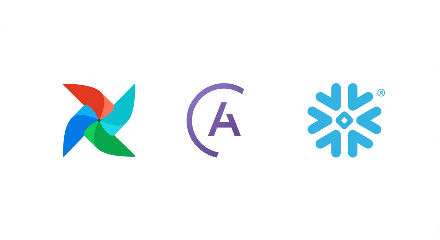 Logos Airflow, Astronomer et Snowflake.