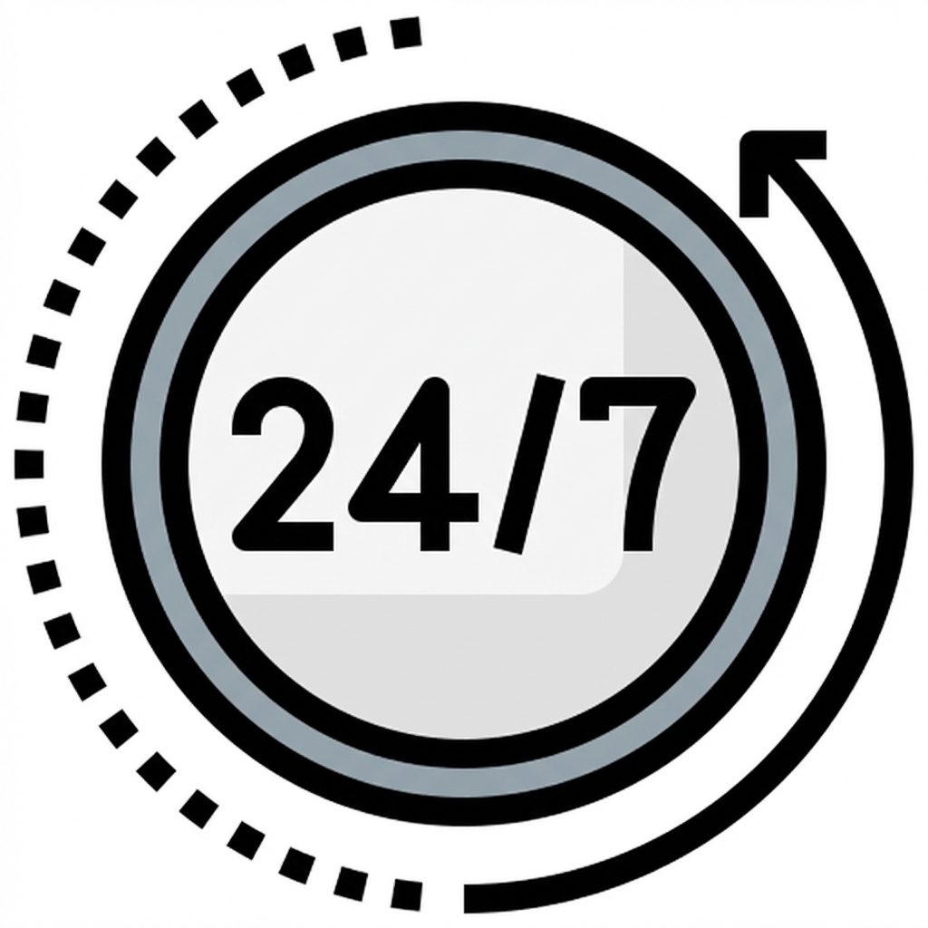 Illustration d’une boucle continue de disponibilité 24 h/24, 7 j/7.