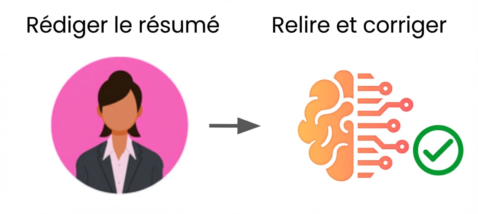 Un flux de travail standard consiste à confier la création de contenu à un être humain, puis à utiliser la technologie pour la relecture.