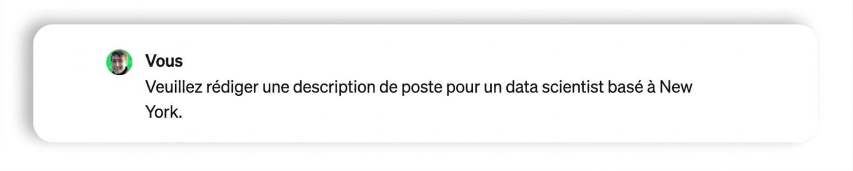 Prompt pour rédiger une description de poste.