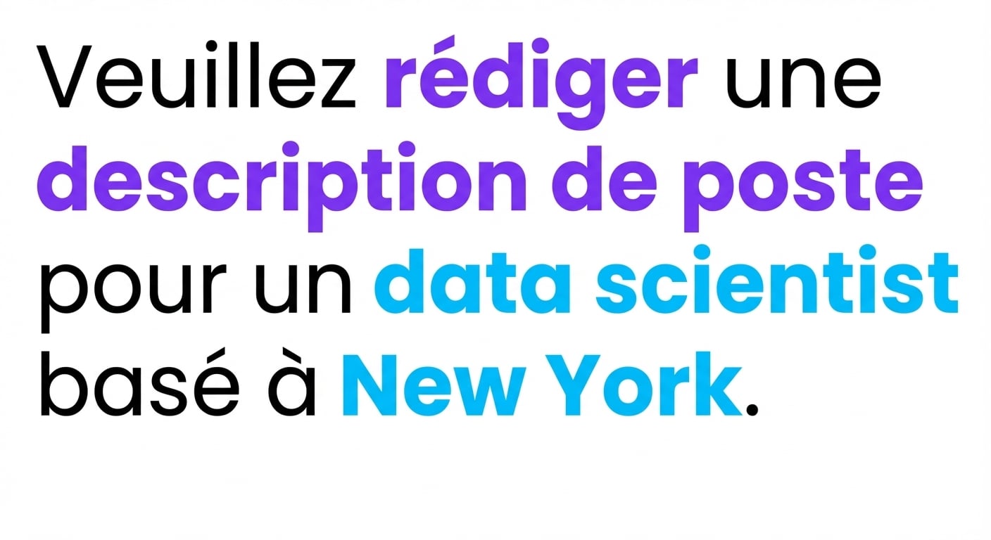 Le verbe « écrire » est mis en évidence, car ChatGPT commence à comprendre le prompt.