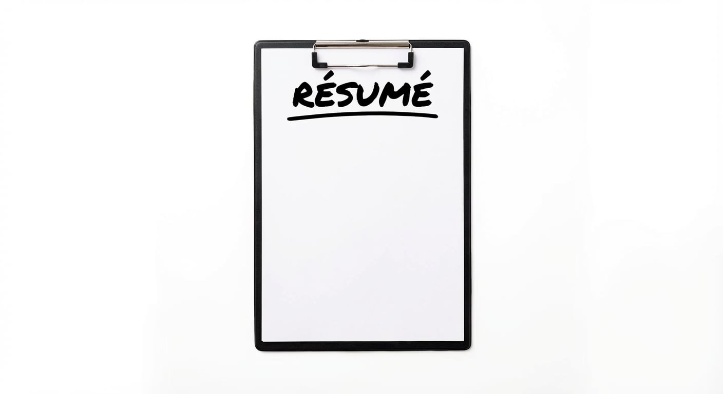 Un presse-papiers contenant un résumé.