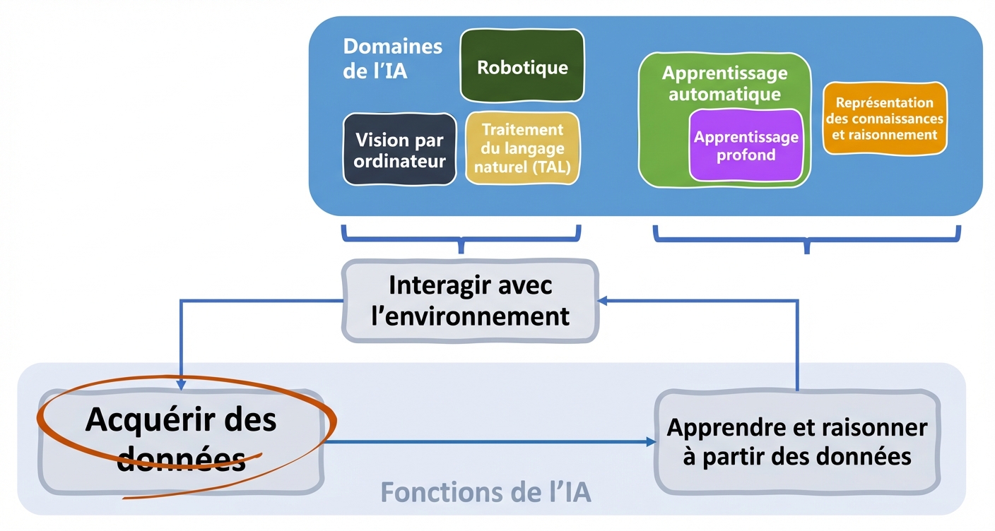 Fonctions de l'IA et domaines concernés