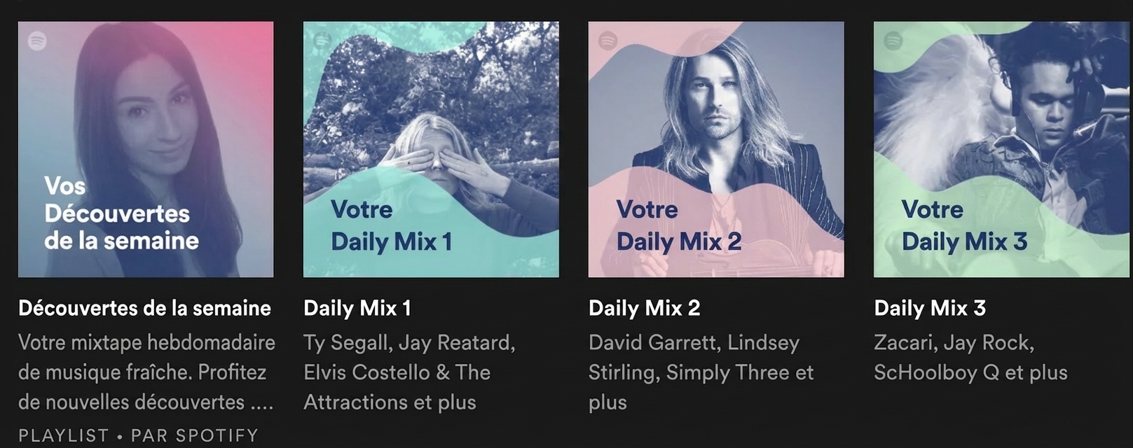 Une image présentant une application musicale proposant des recommandations basées sur l'intelligence artificielle