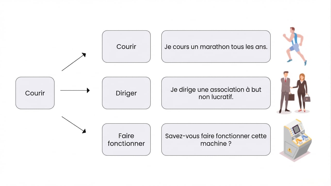 Ajouter davantage de contexte à l'image précédente en illustrant différentes significations contextuelles à l'aide d'exemples.