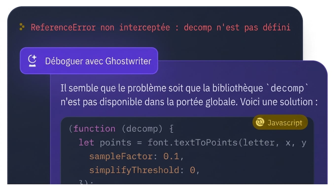 Capture d'écran d'une IA génératrice de code