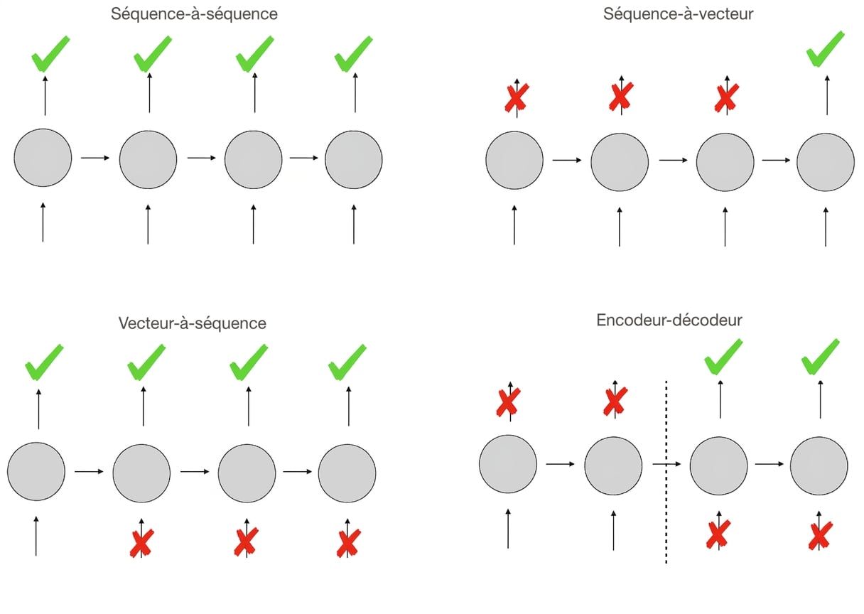 Schemas of different RNN architecture types.