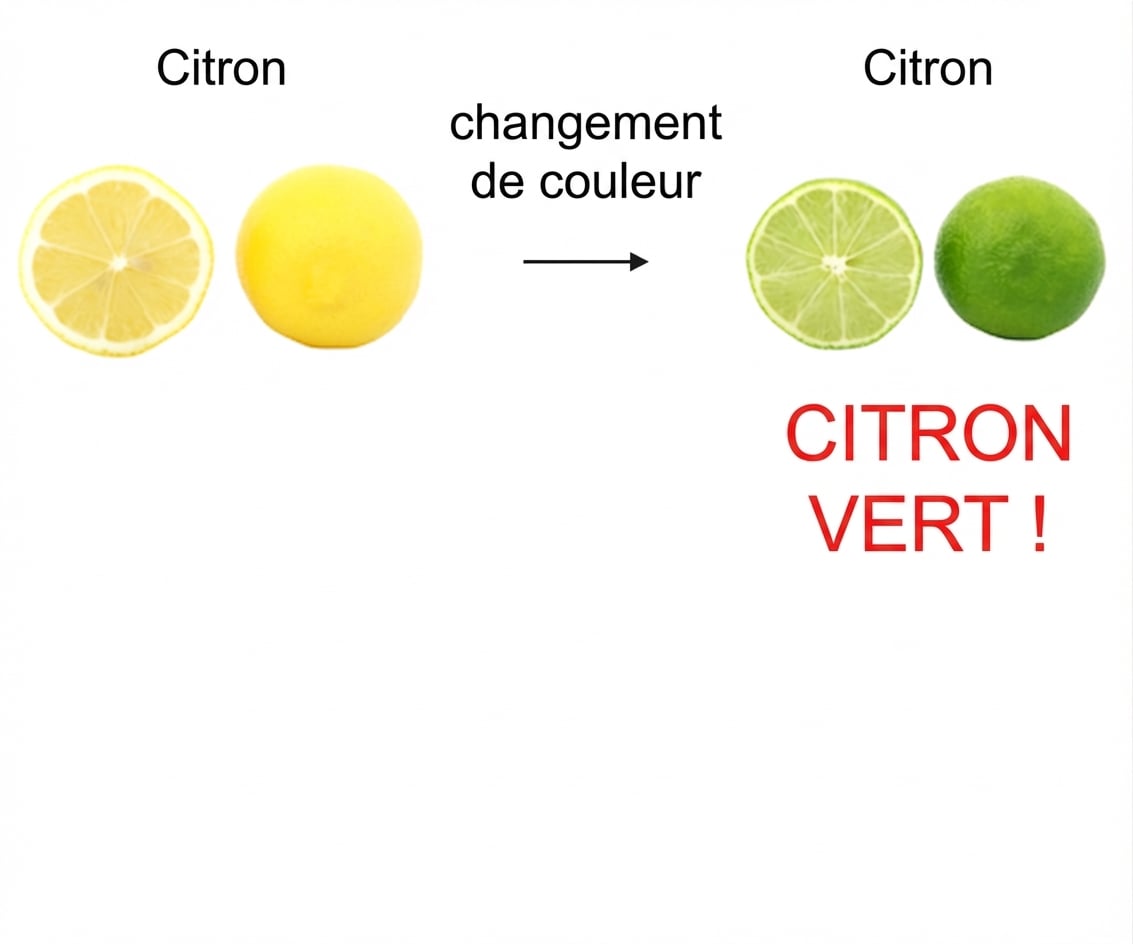 Un citron jaune et un citron vert se ressemblent, seule la couleur change.