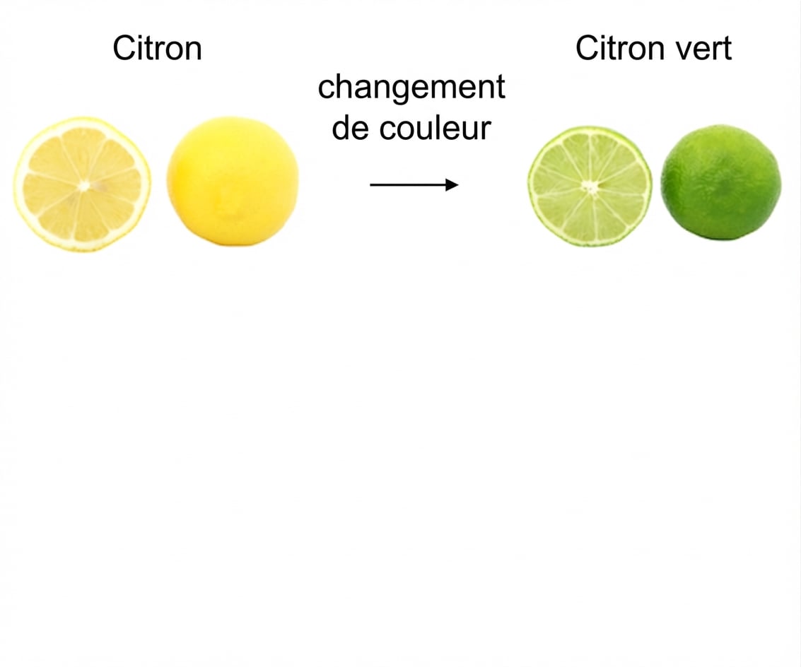 Un citron jaune et un citron vert se ressemblent, seule la couleur change.