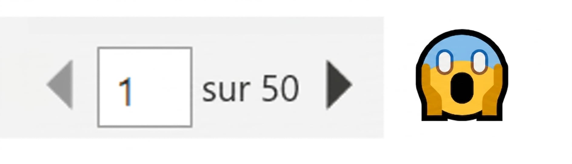 Impression de 50 pages et un émoticône effrayé