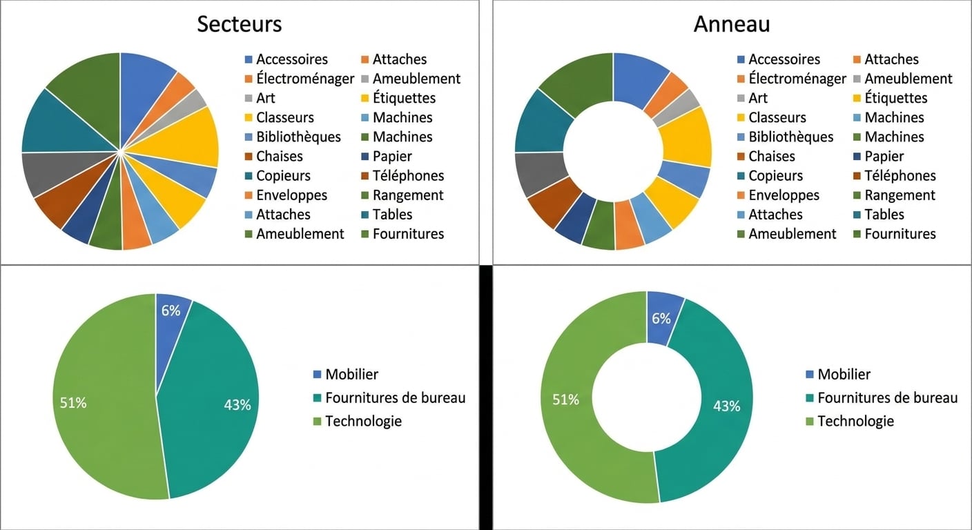 Diagrammes circulaires mal réalisés